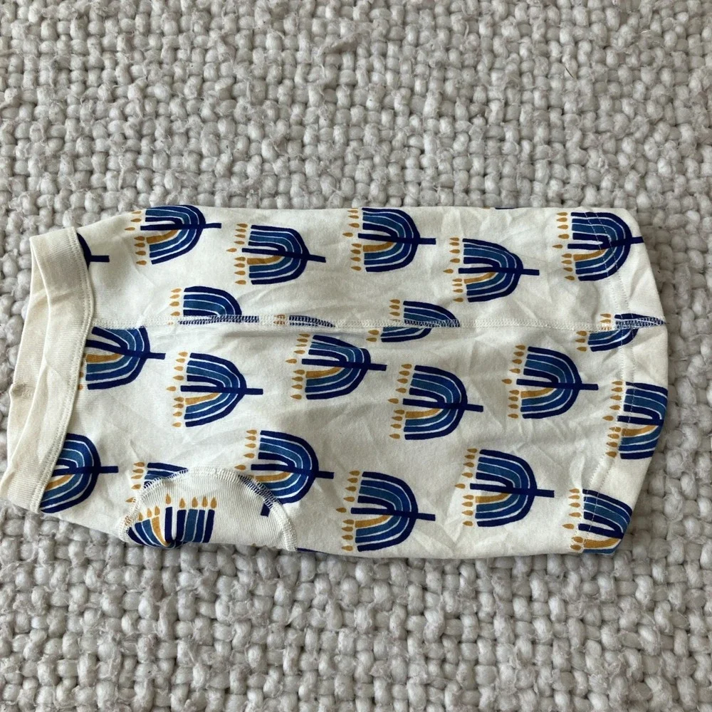 Hanna Andersson Holiday Hanukkah Menorah‎ Pet Dog Shirt PJ Sz Med Organic Cotton